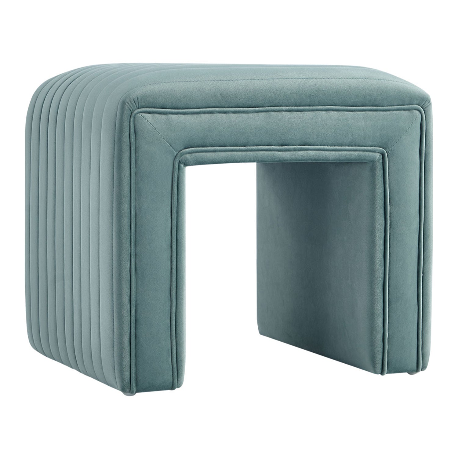 Modern Velvet Foot Stool Ottoman, S-Shaped Ottoman Footstool