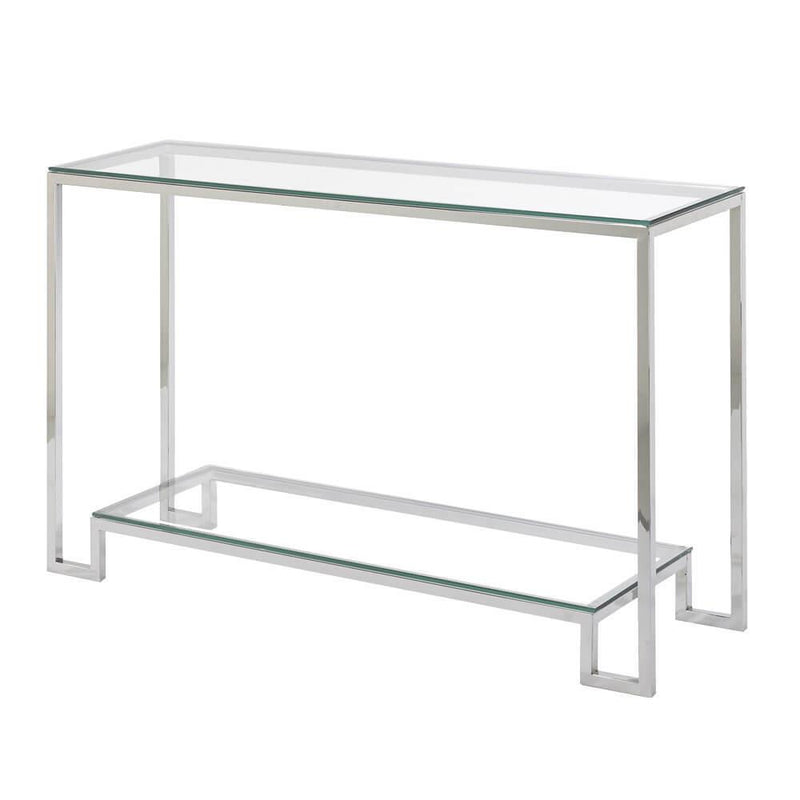 Silver Glass Console Table 