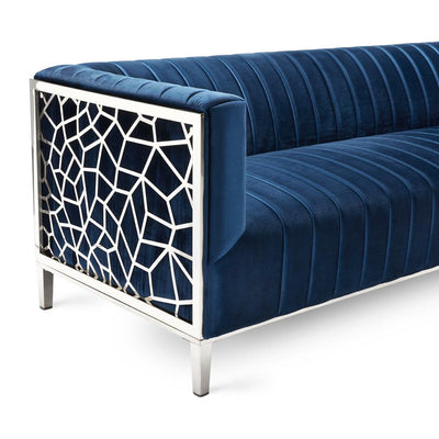 Blue Geometric Sofa 3 Seats #030007