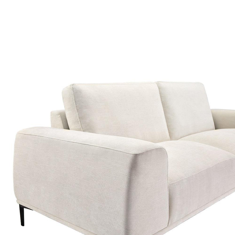 Beige Linen Sofa 2 Seats 