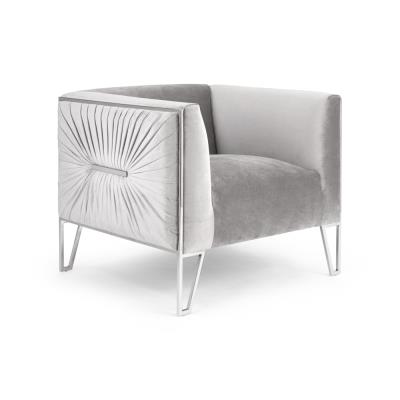 Grey Velvet Accent Chair 