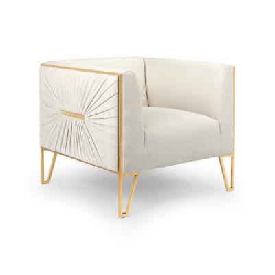 Ivory Velvet Accent Chair 