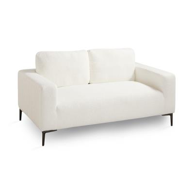 White Plush Sofa 2 Seats 