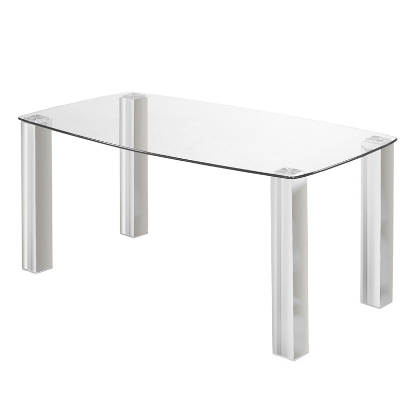 James Dining Table: Brushed Steel Legs