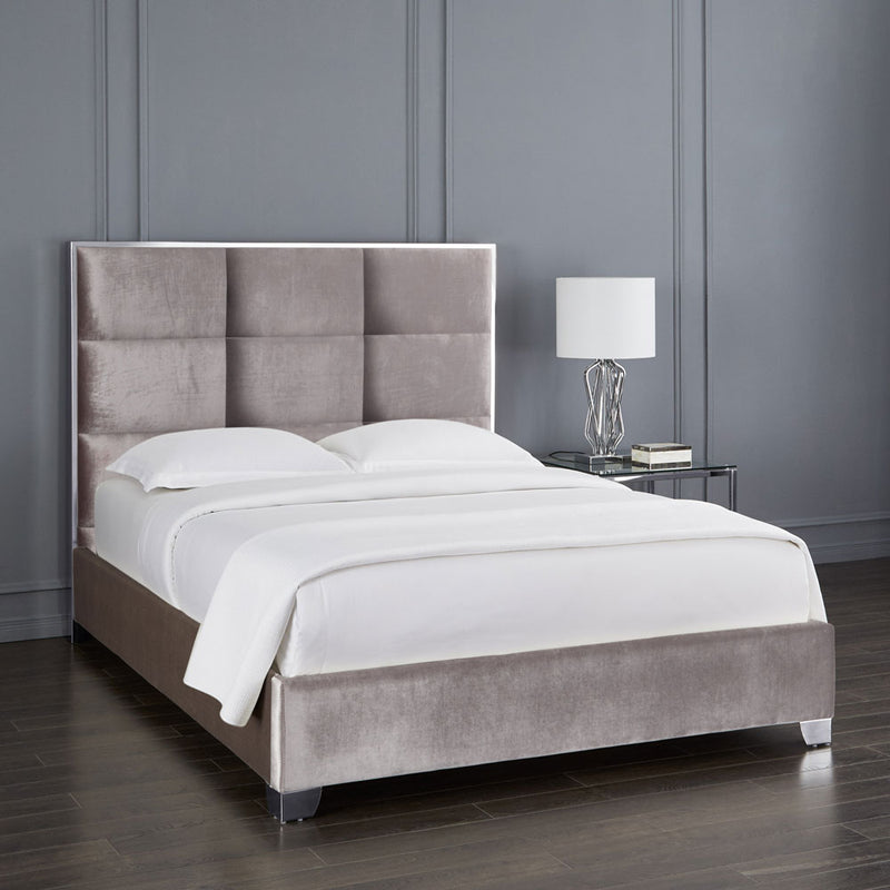 Blair Bed: Grey Velvet