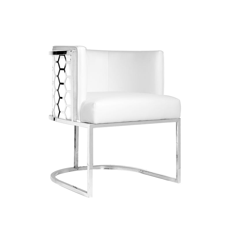 Chamberlain Chair: White PU Fabric