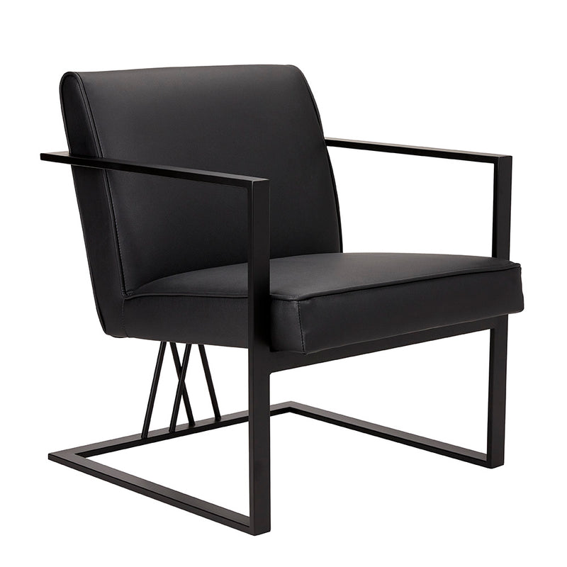 Fairmont Black Accent Chair: Black Leatherette