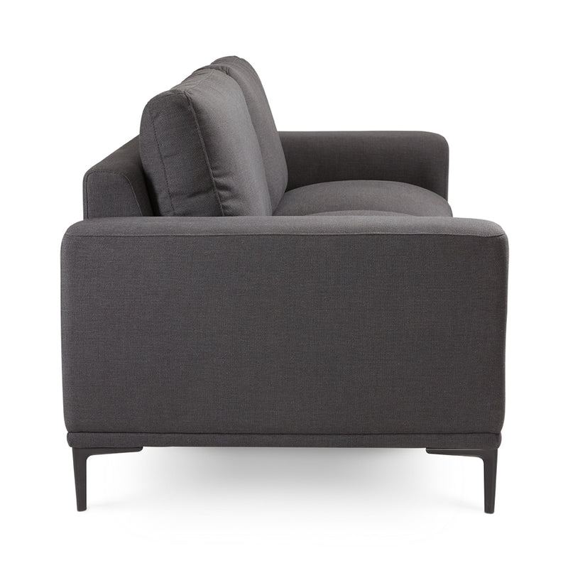 Black Fabric Sofa 2 Seats 