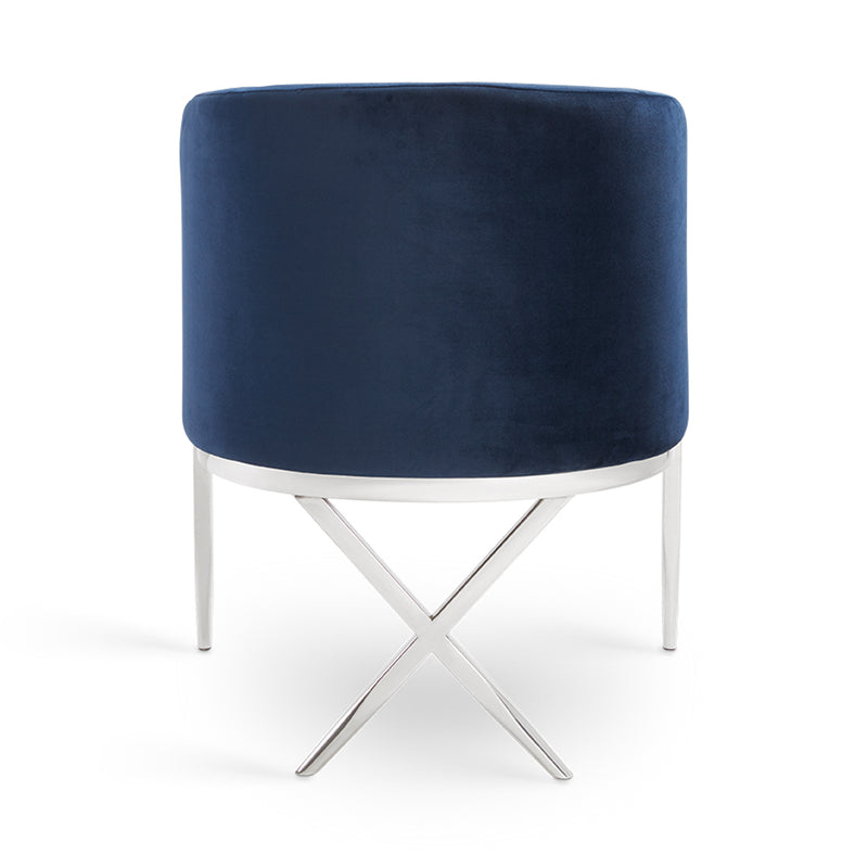 Blue Velvet Accent Chair 