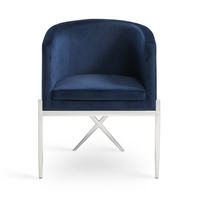 Blue Velvet Accent Chair #010021