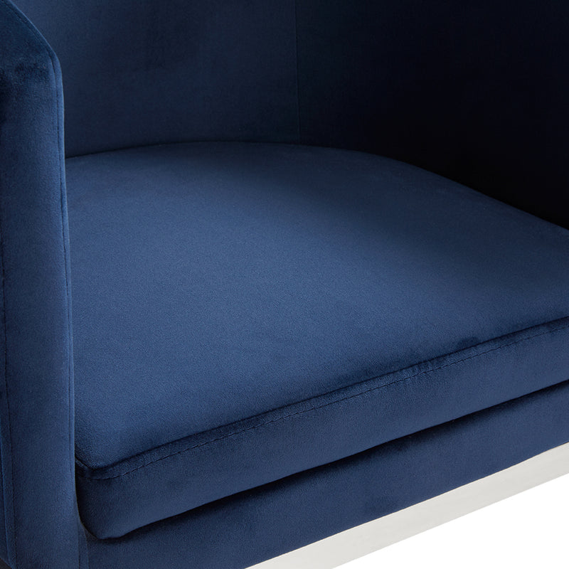 Blue Velvet Accent Chair 