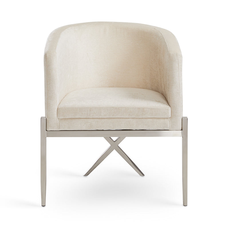 Ivory Crossback Accent Chair 