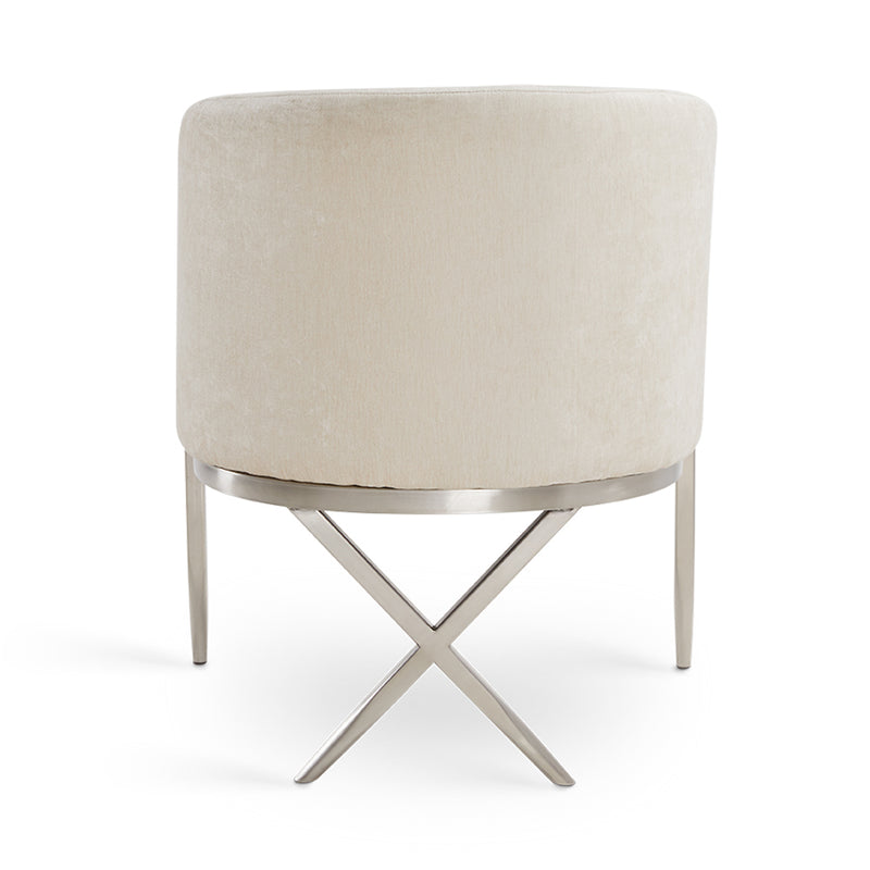 Ivory Crossback Accent Chair 