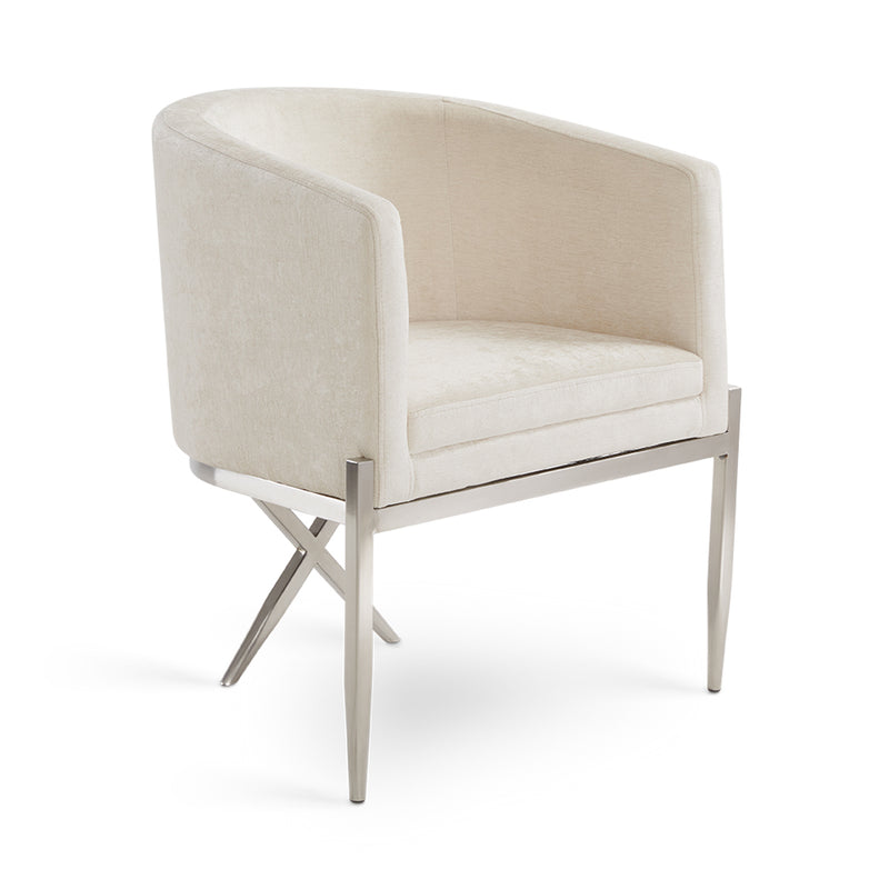 Ivory Crossback Accent Chair 