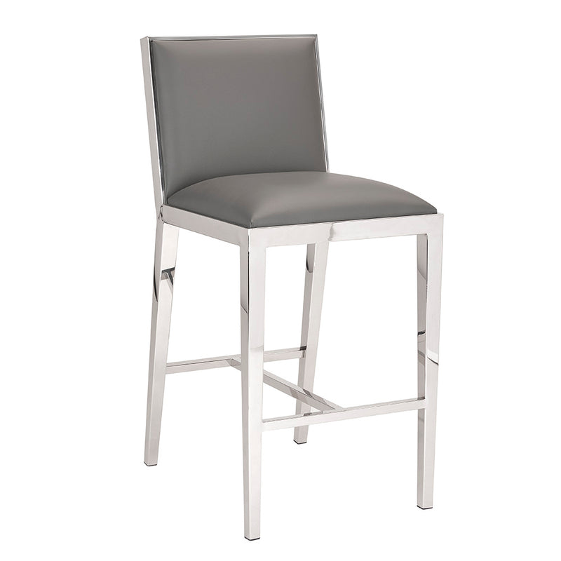 Emario Counter Chair: Grey Leatherette