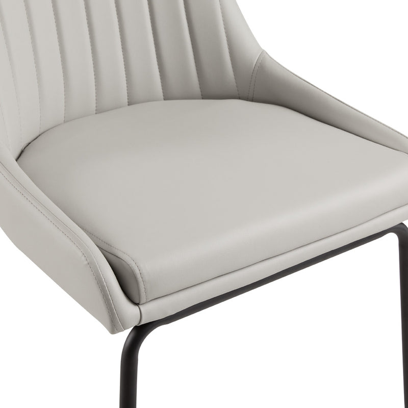 Light Grey Moira Black Dining Chair 