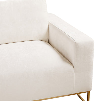 Vanilla Linen Square Base Sofa 3 Seats #030013