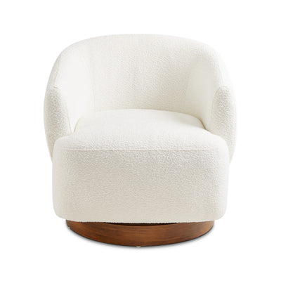 White Boucle Accent Chair #010011