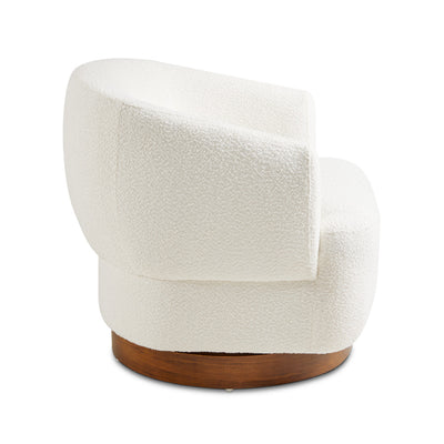 White Boucle Accent Chair #010011