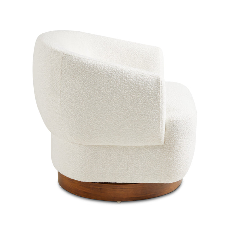 White Boucle Accent Chair 