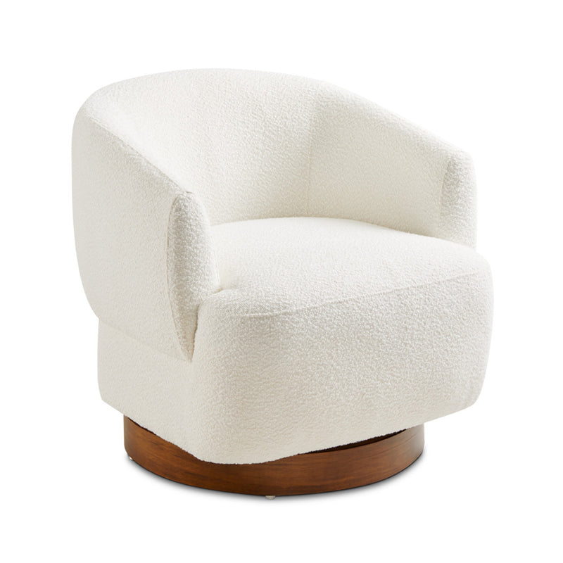 White Boucle Accent Chair 