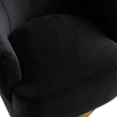 Black Velvet Accent Chair #010010