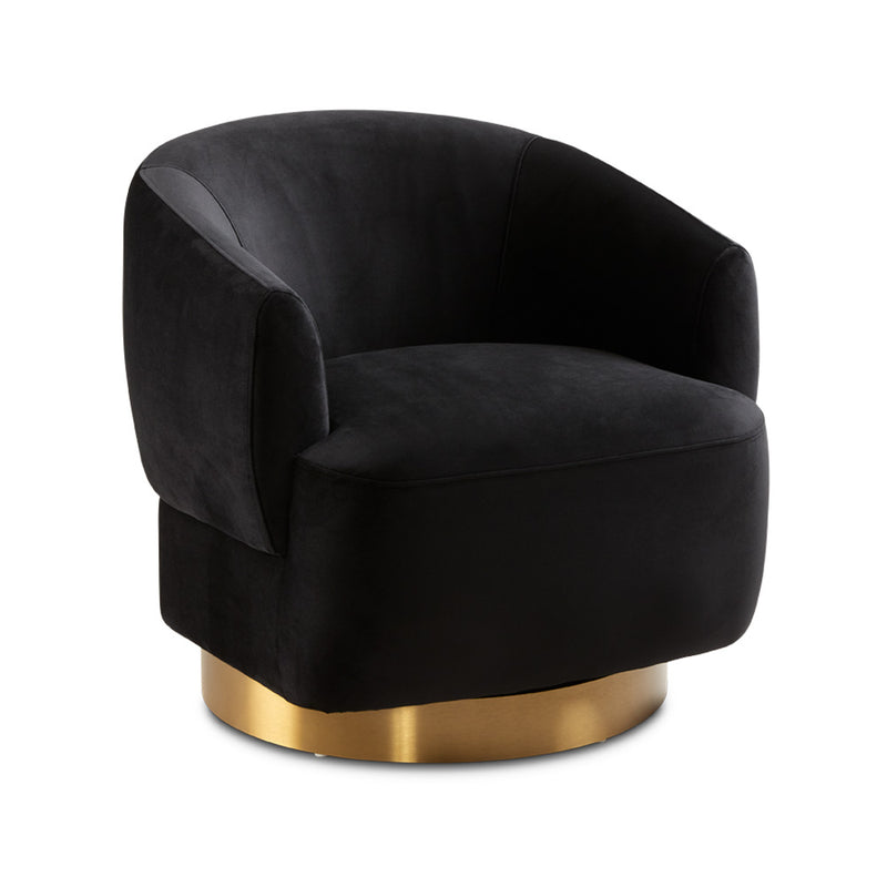 Black Velvet Accent Chair 