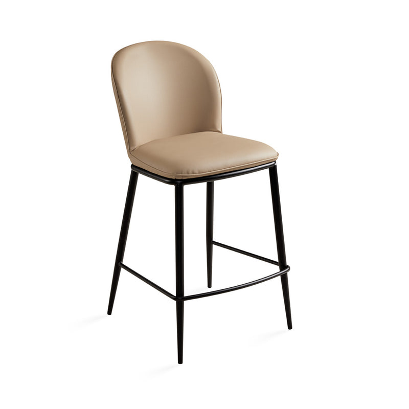 Angie Counter Chair: Taupe Leatherette