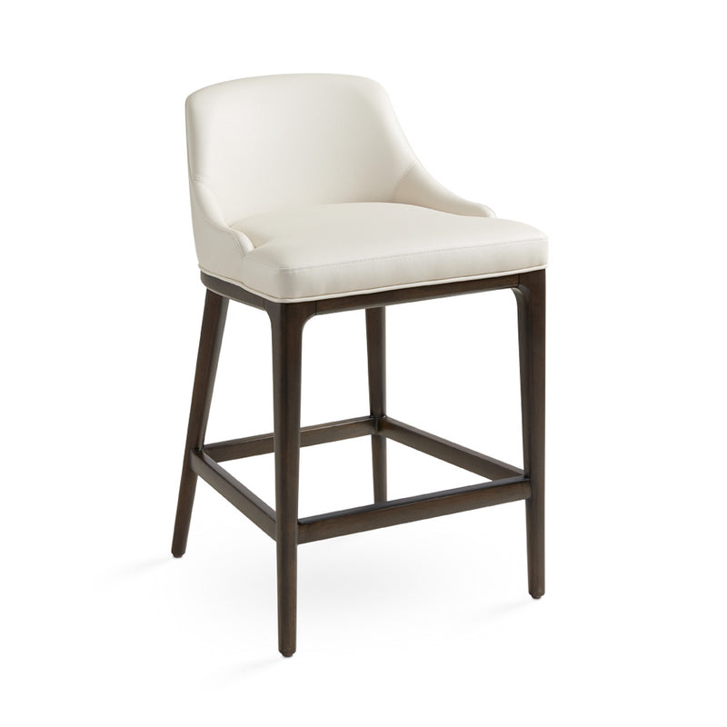 Everett Counter Chair: Taupe Leatherette