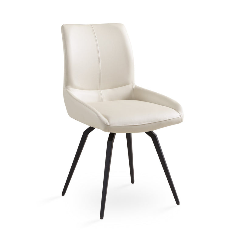 Nona Swivel Chair: Taupe Leatherette