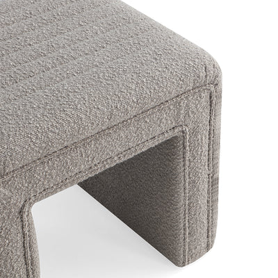 Khaki U-Shaped Boucle Ottoman #100043