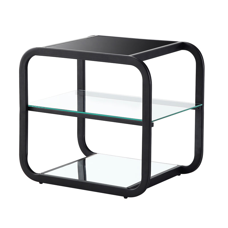 Glass End Black Table 