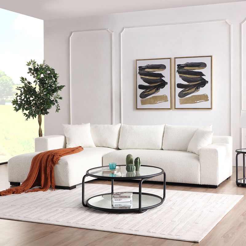White Sectional Sofa Couch 