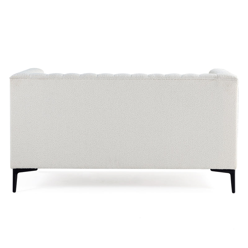 White Tufted Sofa 2 Seats 