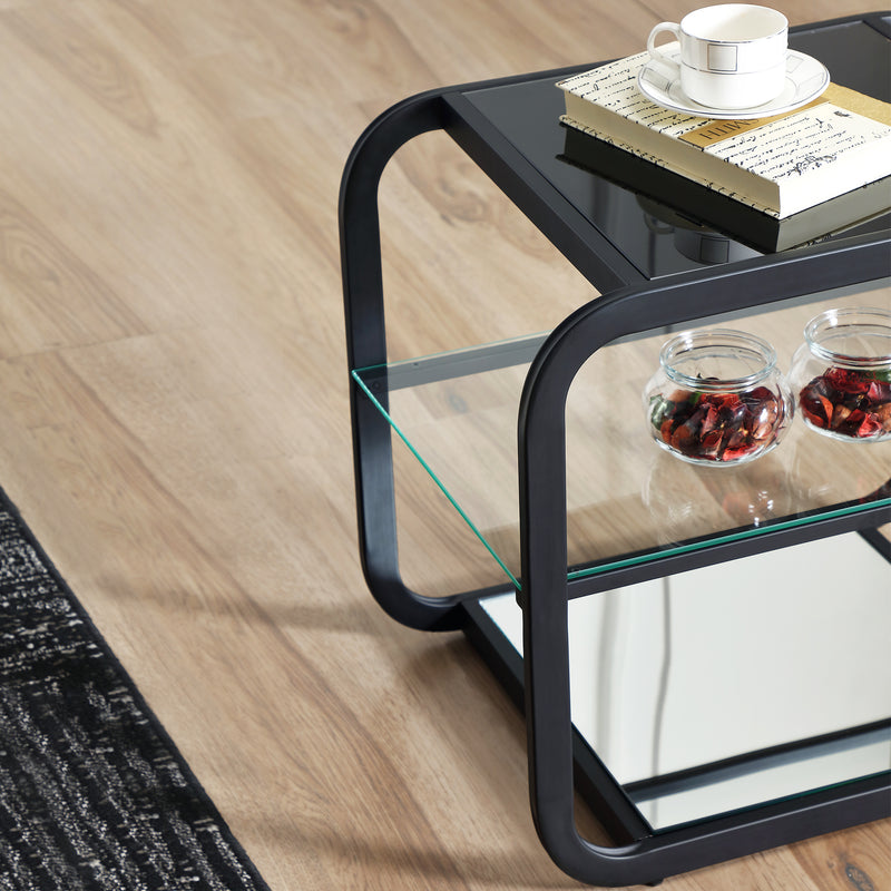 Glass End Black Table 