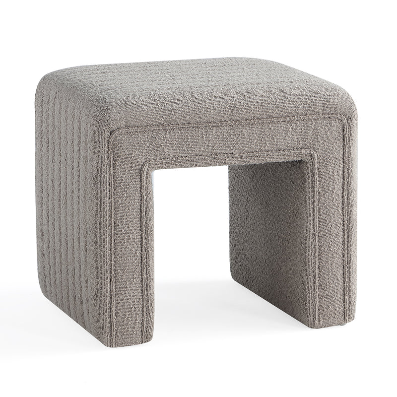 Khaki U-Shaped Boucle Ottoman 