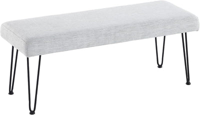 Light Grey Linen Long Bench #900015