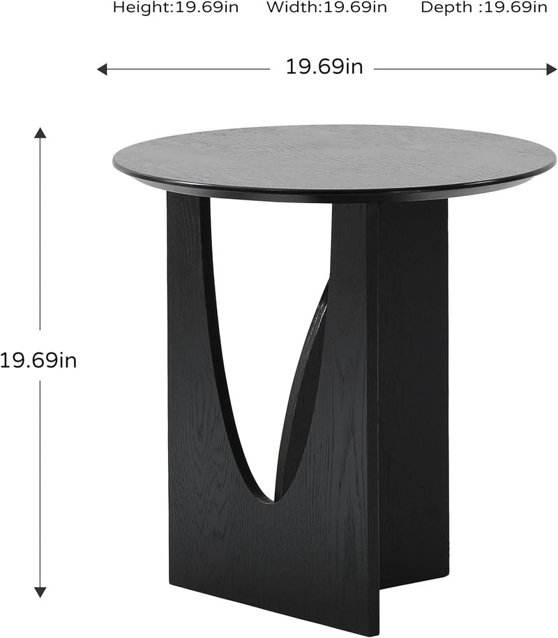 Black Round End Table 