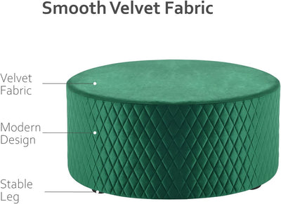 Solid Green Round Coffee Table