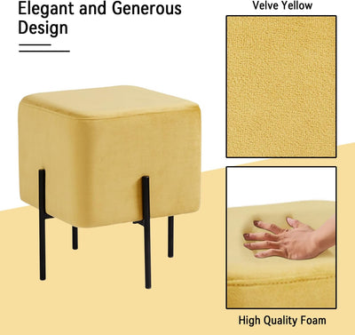 Yellow Cube-Shaped Stool #100055