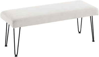 Creamy White Linen Long Bench #900011