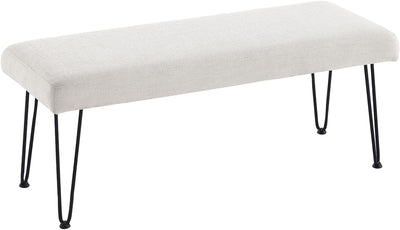 White Linen Long Bench #900012