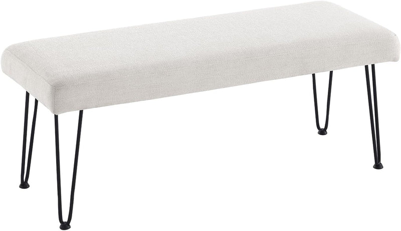 White Linen Long Bench 