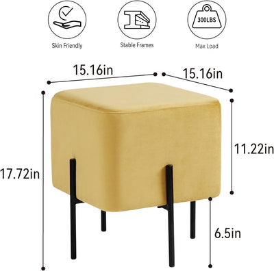 Yellow Cube-Shaped Stool #100055