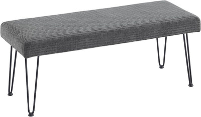 Dark Grey Linen Long Bench #900014