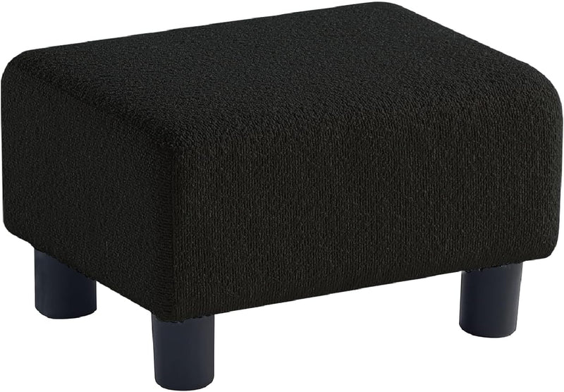 Foot Stool Ottoman Small Boucle Black 