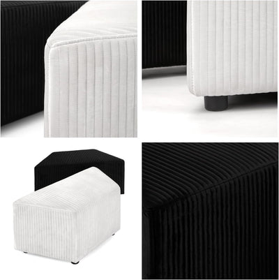 Black & White Hexagon Boucle Ottoman #100070