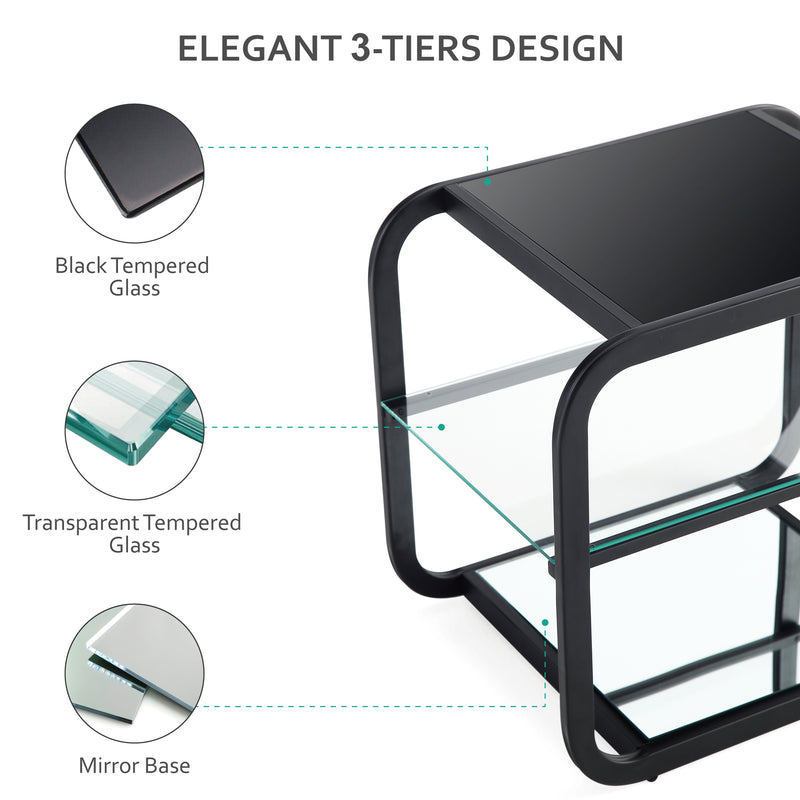 Glass End Black Table 