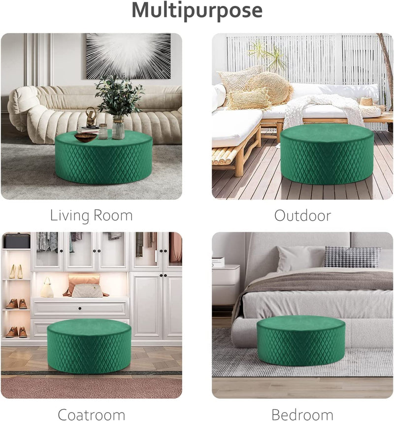 Solid Green Round Coffee Table