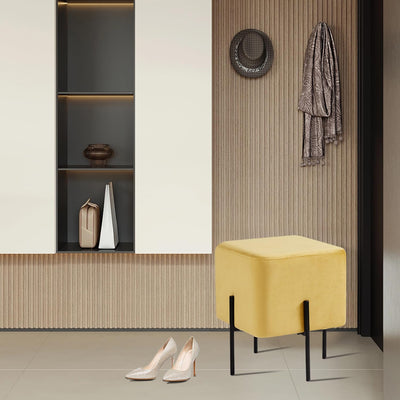 Yellow Cube-Shaped Stool #100055